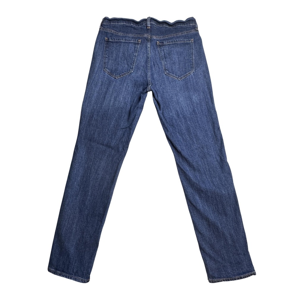 Old Navy Boyfriend Jeans Womens 6 Blue Dark Wash Mid Rise Stretch Denim